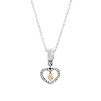Pandora Necklace Heart Dropper Love Pendant Gold Jewelry Pandora Necklace Heart Dropper Love Pendant Gold Jewelry