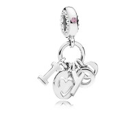 Pandora Necklace I Love You Dangle Fancy Fuchsia Pink CZ Jewelry Pandora Necklace I Love You Dangle Fancy Fuchsia Pink CZ Jewelry