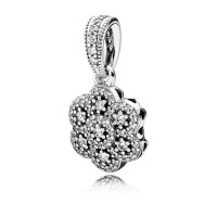 Pandora Necklace Ice Floral Floral Pendant Pave CZ Jewelry Pandora Necklace Ice Floral Floral Pendant Pave CZ Jewelry