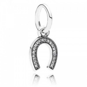 Pandora Necklace Lucky Horseshoe Pendant Sterling Silver Jewelry