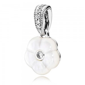 Pandora Necklace Luminous Floral Floral Pendant Pave CZ Jewelry