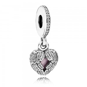 Pandora Necklace Pink Angel Wings Angels Pendant CZ Enamel Jewelry