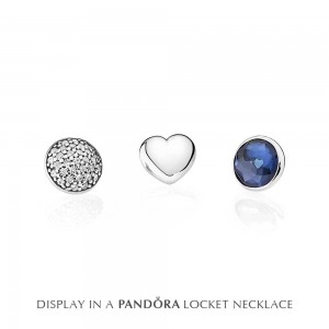 Pandora Necklace September Petite Memories Birthstone Locket Silver Jewelry