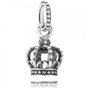 Pandora Necklace Silver Crown Dropper Fairytale Pendant Jewelry