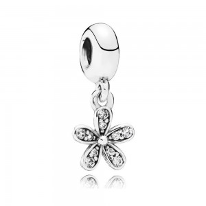 Pandora Necklace Silver Daisy Floral Pendant Jewelry