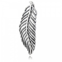 Pandora Necklace Silver Feather Micro Feather Pendant Jewelry Pandora Necklace Silver Feather Micro Feather Pendant Jewelry