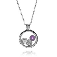 Pandora Necklace Silver February Petite Memories Birthstone Locket Jewelry Pandora Necklace Silver February Petite Memories Birthstone Locket Jewelry