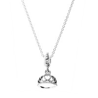 Pandora Necklace Silver Heart Tiara Dropper Necklet Fairytale Pendant Jewelry Pandora Necklace Silver Heart Tiara Dropper Necklet Fairytale Pendant Jewelry