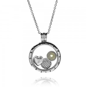 Pandora Necklace Silver June Petite Memories Birthstone Locket Silver Jewelry