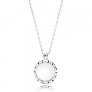Pandora Necklace Silver June Petite Memories Birthstone Locket Silver Jewelry