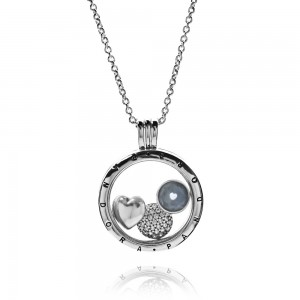 Pandora Necklace Silver March Petite Memories Birthstone Locket Jewelry