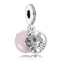 Pandora Necklace Sp Time Floral Pendant Silver Jewelry