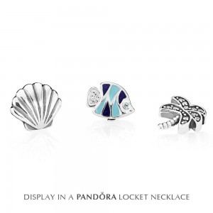 Pandora Necklace Tropical Paradise Summer Locket Jewelry