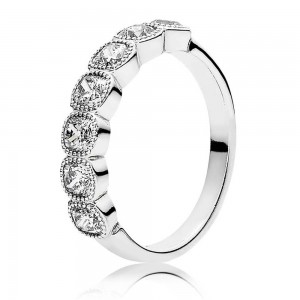 Pandora Ring Allu Cushion Cubic Zirconia Silver Jewelry