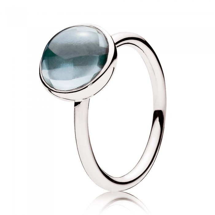 Pandora Ring Blue Poetic Droplet Jewelry