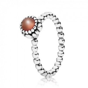 Pandora Ring Carnelian July Birthstone Silver Jewelry