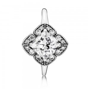 Pandora Ring Crystallised Floral Fancy Jewelry