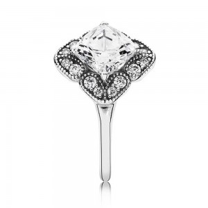 Pandora Ring Crystallised Floral Fancy Jewelry