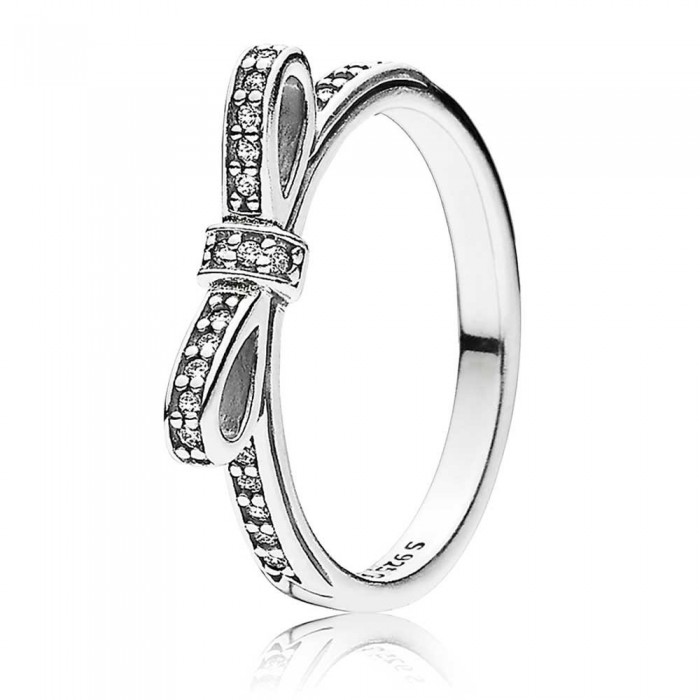 Pandora Ring Delicate Bow Silver Jewelry