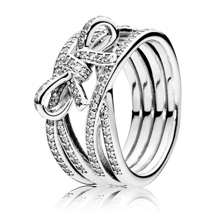 Pandora Ring Delicate Sentiments Bows Pave CZ Jewelry