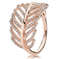 Pandora Ring Feather Rose Gold Jewelry Pandora Ring Feather Rose Gold Jewelry