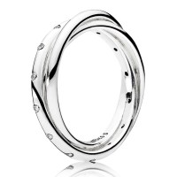 Pandora Ring Forever Joined Pave CZ Silver Jewelry Pandora Ring Forever Joined Pave CZ Silver Jewelry