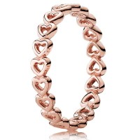 Pandora Ring Linked Love Heart Band Rose Gold Jewelry Pandora Ring Linked Love Heart Band Rose Gold Jewelry