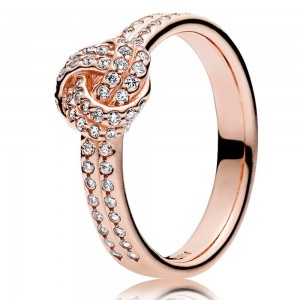 Pandora Ring Love Knot Rose Gold Jewelry