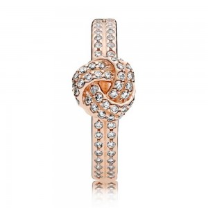 Pandora Ring Love Knot Rose Gold Jewelry