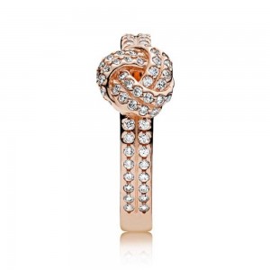 Pandora Ring Love Knot Rose Gold Jewelry