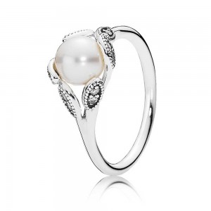Pandora Ring Luminous Leaves Pearl Jewelry