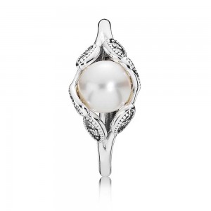 Pandora Ring Luminous Leaves Pearl Jewelry