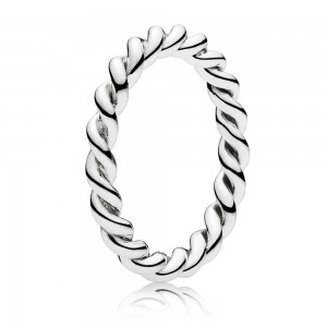 Pandora Ring Narrow Twisted Silver Jewelry