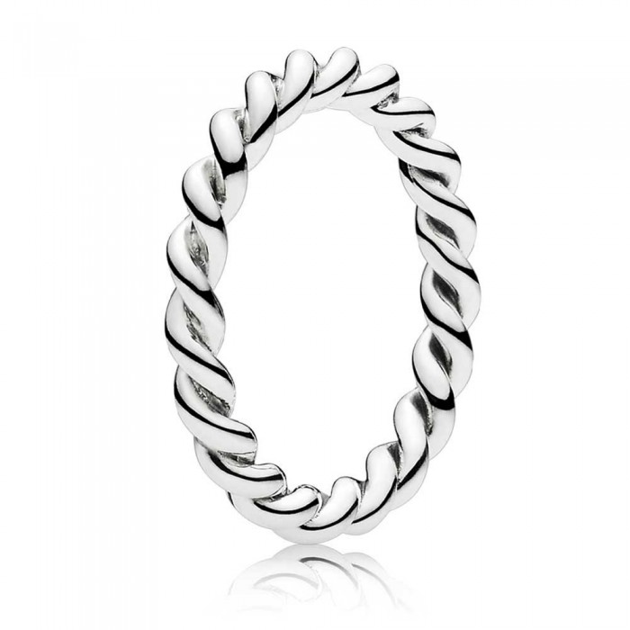 Pandora Ring Narrow Twisted Silver Jewelry