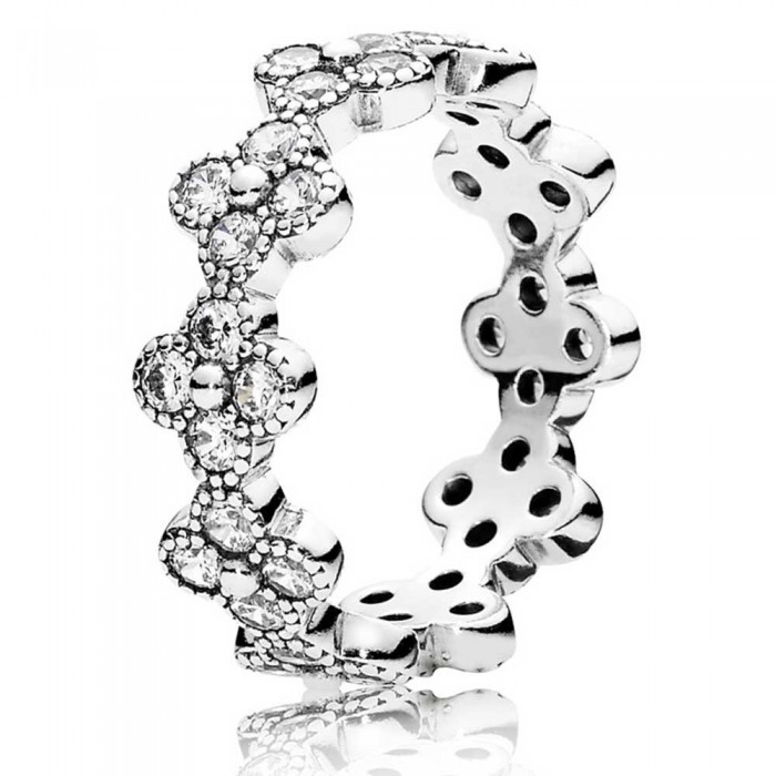 Pandora Ring Oriental Blossom Band Floral Pave CZ Jewelry