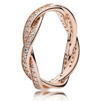 Pandora Ring Twist Of Fate Pave CZ Rose Gold Jewelry Pandora Ring Twist Of Fate Pave CZ Rose Gold Jewelry