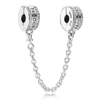 Pandora Safety Chains Logo CZ Sterling Silver Jewelry Pandora Safety Chains Logo CZ Sterling Silver Jewelry
